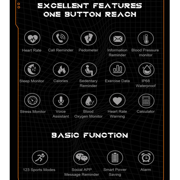 New Military Style Heavy Duty Rugged Tactical Smart Watch Fitness Tracker With Bluetooth Calling