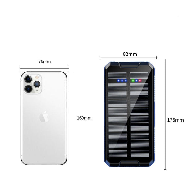 New High Capacity 80000mAh Outdoor Travel Solar Power Bank External Charger With LED Flashlight