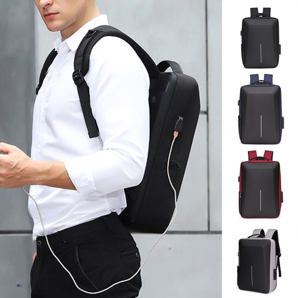 New Smart Lightweight Hard Shell Water Repellent Antitheft Backpack Laptop Bag With USB Port