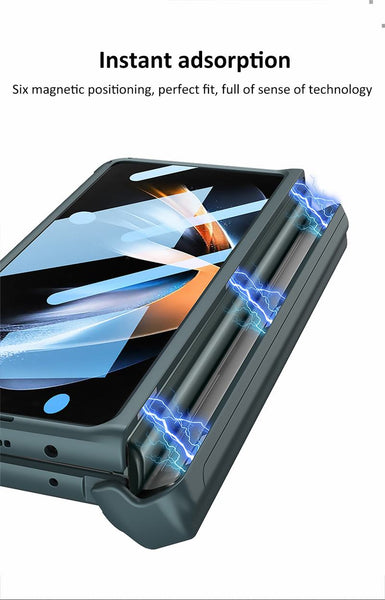New Protective Hinge Case With Pen Slide Slot For Samsung Galaxy Z Fold 3 4 Series