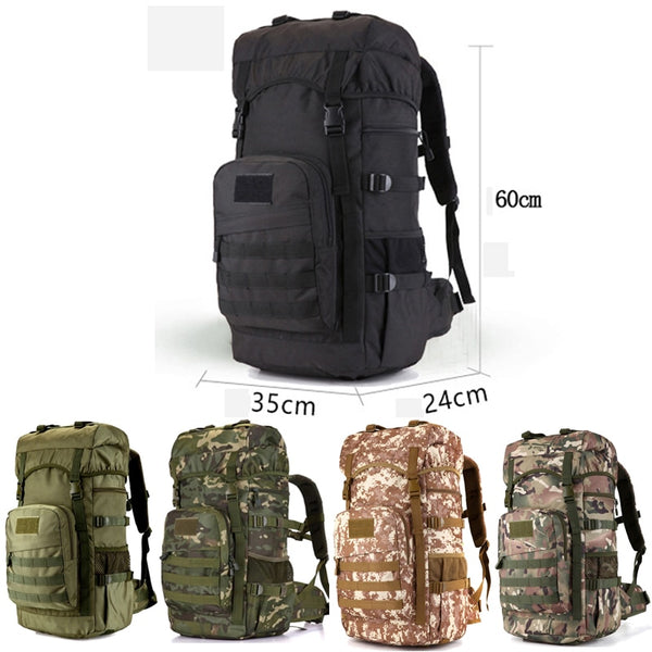 New Large Capacity Water Repellent Military-Styled Mountaineer Backpack For Hiking Camping Travel