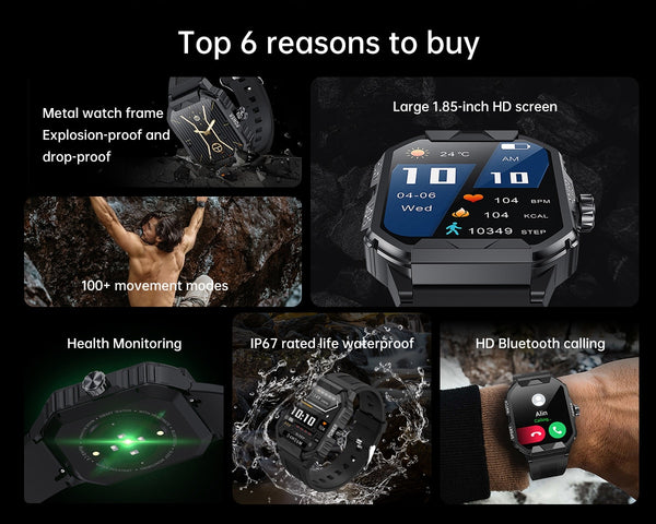New 1.8 Inch Screen Multisport Intelligent Fitness Tracker Smart Watch For Android IOS