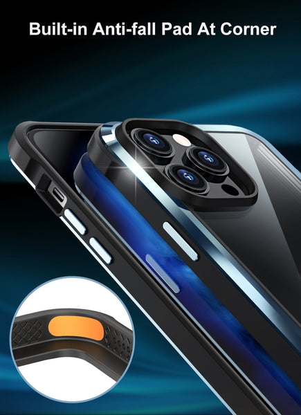 New Super Compact Heavy Duty Metallic Case Armor For iPhone 14 13 Plus Pro Max Series