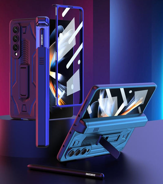 New Protective Hinge Case With Pen Slide Slot For Samsung Galaxy Z Fold 3 4 Series