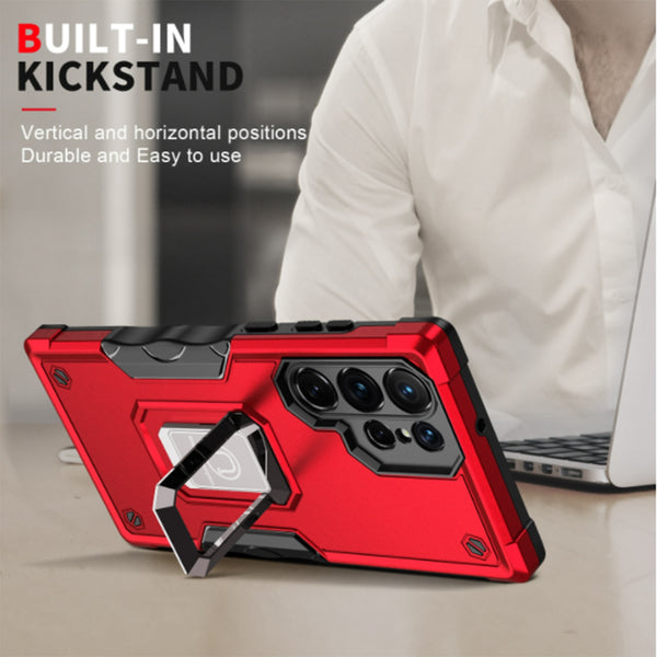 New Amor Case Drop Resistant Bumper With Magnetic Metal Ring Kickstand For Samsung Galaxy S23 S22 & Flip 3 4 Series