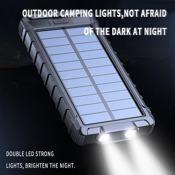 New Large Capacity 80000mAh Outdoor Solar Power Bank External Charger With Flashlight For Travel Camping