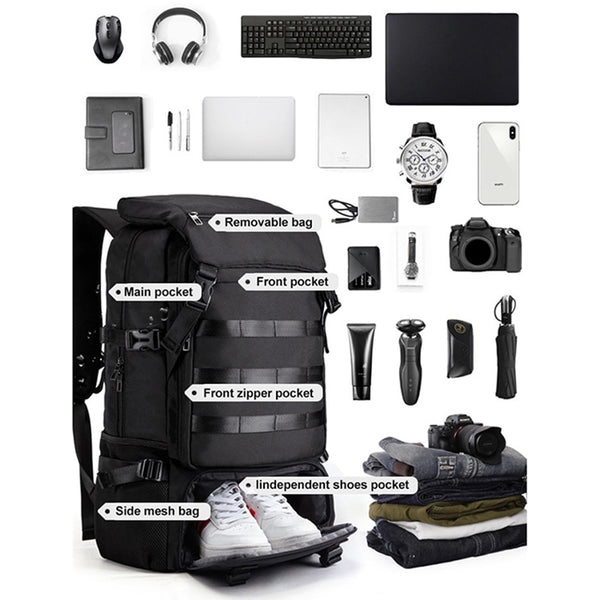 New Large Capacity Multifunctional Mountaineering Hiking Laptop Backpack With USB Port Shoe Compartment