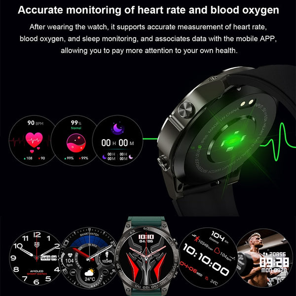New IP68 Water-Resistant AMOLED Display Fitness Tracker Bluetooth Sports Smart Watch For Android IOS