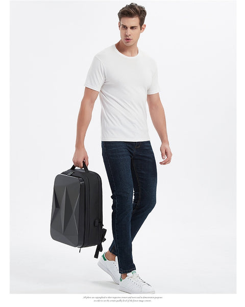 New 17.3 Inch Super Compact Hard Shell Water Resistant Travel Backpack Laptop Bag With USB Port