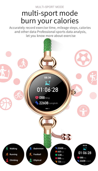New Super Thin Multifunctional Fitness Tracker Sport Women's Smart Watch Bracelet For Android IOS