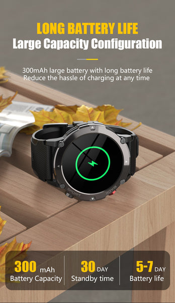 New Outdoor Sports Fitness Tracker Bluetooth Smart Watch With HD Full Touchscreen For Android IOS