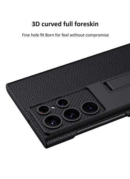 New Ultra Slim Protective Leather Case Bumper With Kickstand For Samsung Galaxy S23 Plus Ultra Series