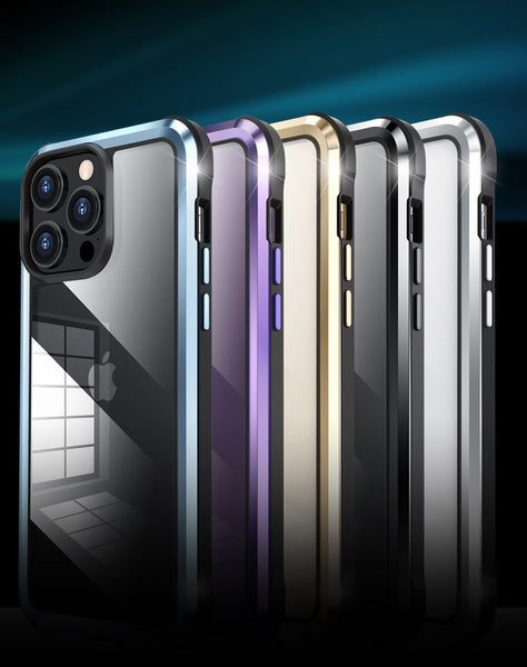 New Super Compact Heavy Duty Metallic Case Armor For iPhone 14 13 Plus Pro Max Series