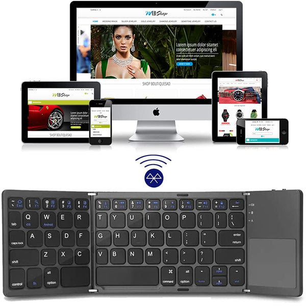 New Super Portable Foldable Mini Keyboard With Touchpad For PC Mac Android IOS Tablets