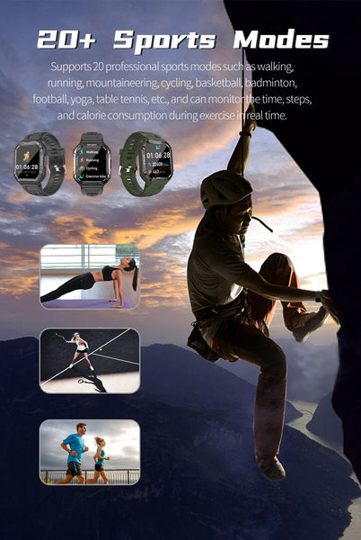 New Impact-Resistant Outdoor Multisport Fitness Tracker Smart Watch For Android IOS
