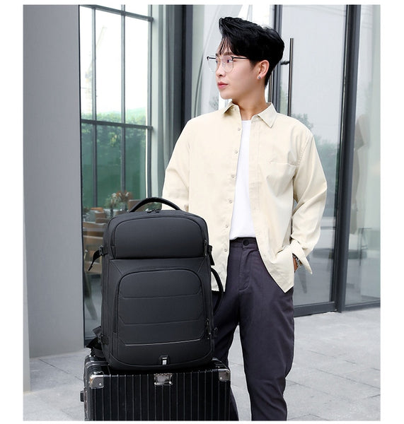 New 17 Inch Large Capacity Expandable Water-Resistant Notebook Laptop Bag Backpack With USB Port For Business & Travel