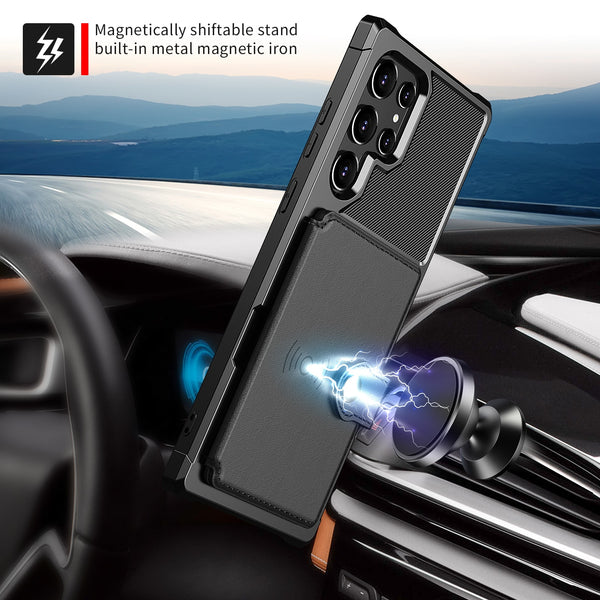New Flip Wallet Credit Card Slot Protective Armor Case For Samsung Galaxy S25 S24 Plus Ultra Series