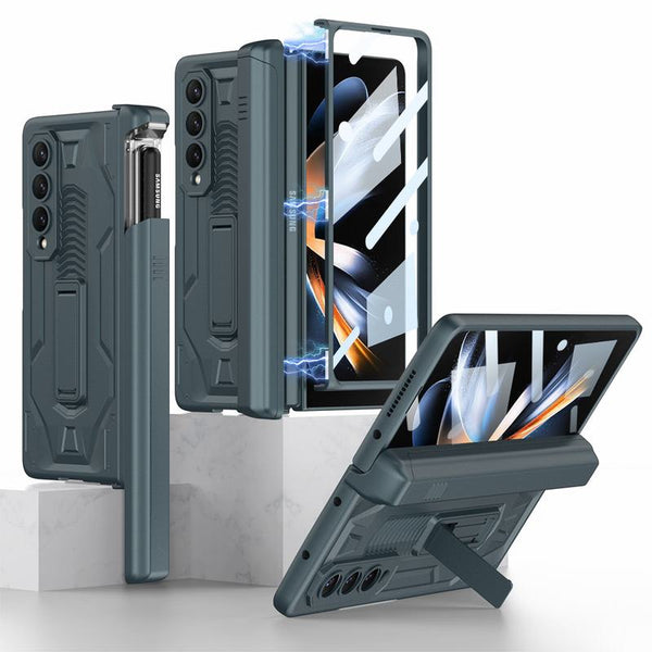 New Protective Hinge Case With Pen Slide Slot For Samsung Galaxy Z Fold 3 4 Series