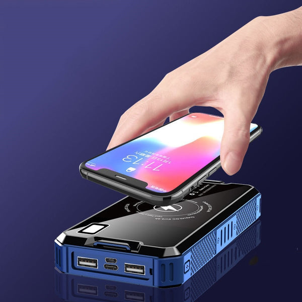 New High Capacity 80000mAh Outdoor Travel Solar Power Bank External Charger With LED Flashlight