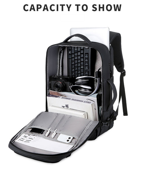 New 17 Inch Large Capacity Expandable Water-Resistant Notebook Laptop Bag Backpack With USB Port For Business & Travel