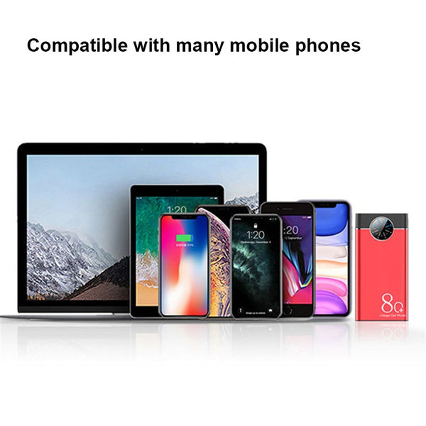 New Ultra Compact 80000mAh Power Bank External Battery Charger With Flashlight Compass For Travel Camping