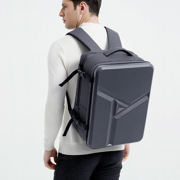 New Hard Shell Water-Resistant Business Travel Backpack Laptop Bag With Expandable Capacity