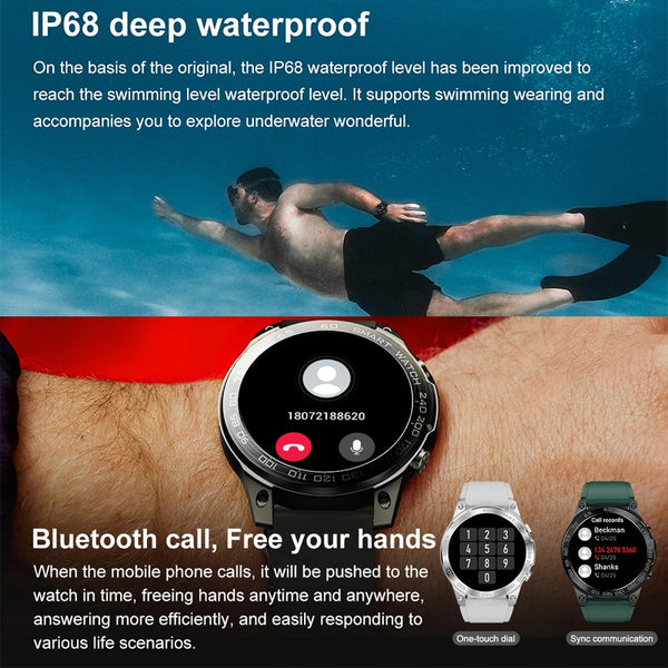 New IP68 Water-Resistant AMOLED Display Fitness Tracker Bluetooth Sports Smart Watch For Android IOS