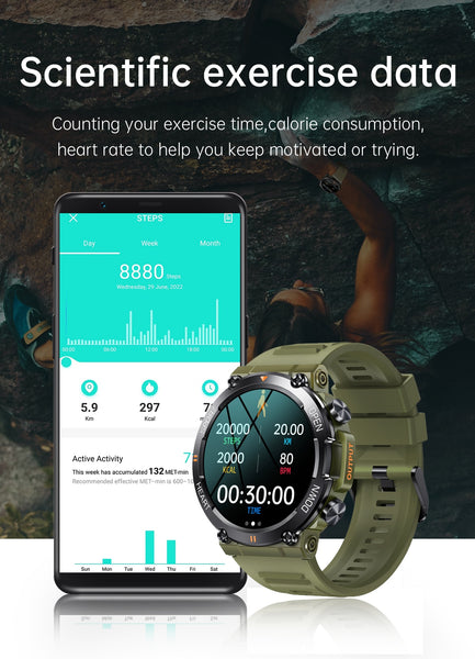 New Multisport Outdoor Fitness Tracker Sports Smart Watch With HD Touch Screen Bluetooth Calling