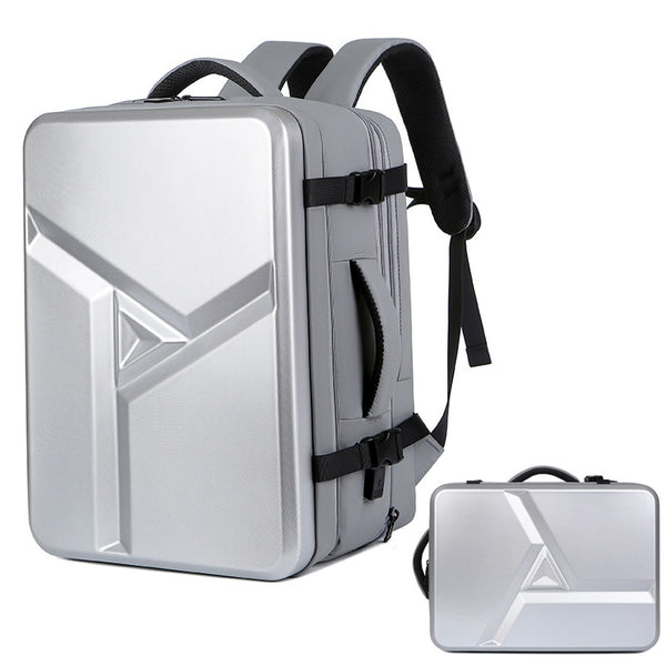 New Hard Shell Water-Resistant Business Travel Backpack Laptop Bag With Expandable Capacity