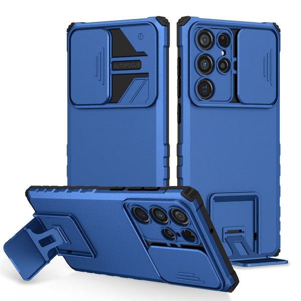 New Super Compact Protective Ring Holder Kickstand Case Bumper With Camera Slide For Samsung Galaxy S25 S24 Plus Ultra Series