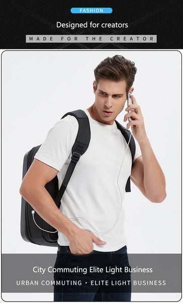 New 17.3 Inch Super Compact Hard Shell Water Resistant Travel Backpack Laptop Bag With USB Port
