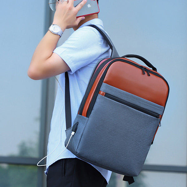 New 15.6 Inch Water-Repellent Large Capacity Oxford Laptop Backpack With USB Port For Travel School Business