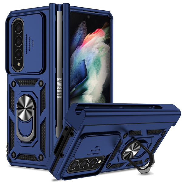 New Ultra Compact Magnetic Protective Bumper Case With Lens Cover Ring Holder Kickstand For Samsung Galaxy Z Fold 4 Series