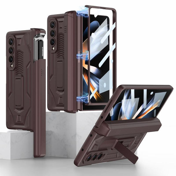 New Protective Hinge Case With Pen Slide Slot For Samsung Galaxy Z Fold 3 4 Series