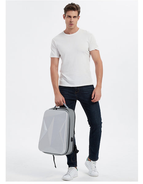New 17.3 Inch Super Compact Hard Shell Water Resistant Travel Backpack Laptop Bag With USB Port