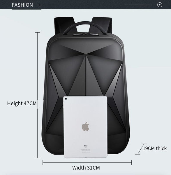 New 17.3 Inch Super Compact Hard Shell Water Resistant Travel Backpack Laptop Bag With USB Port