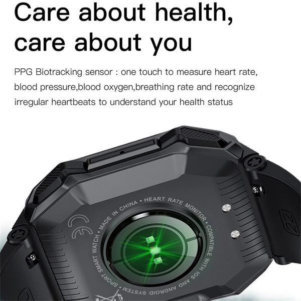 New Military-Styled Outdoor Rugged Bluetooth Sports Fitness Tracker Smartwatch For Android IOS