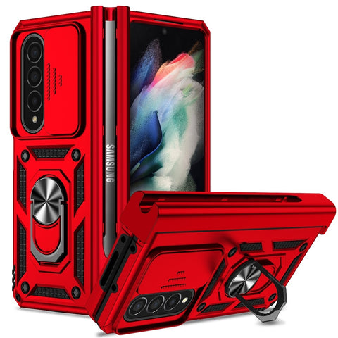 New Ultra Compact Magnetic Protective Bumper Case With Lens Cover Ring Holder Kickstand For Samsung Galaxy Z Fold 4 Series