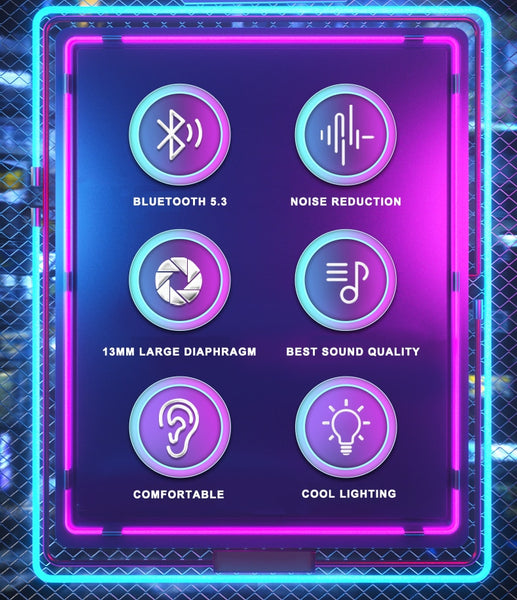 New Mechanical Style True Wireless Bluetooth 5.3 Noise-Cancelling Stereo Gaming Headphones Sports Earbuds With Microphone
