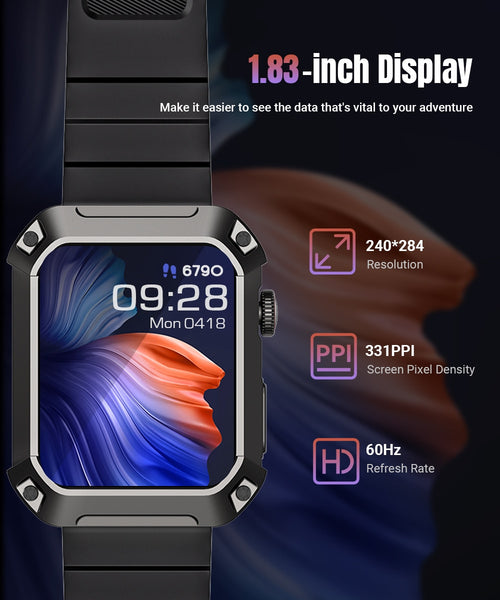 New Rugged Outdoor Fitness Tracker Professional Sport Smart Watch For Android IOS