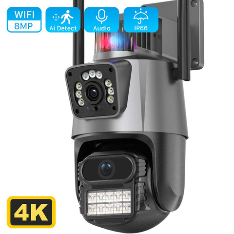 New 8MP Dual Lens Outdoor Security Video Surveillance Camera With Auto Tracking