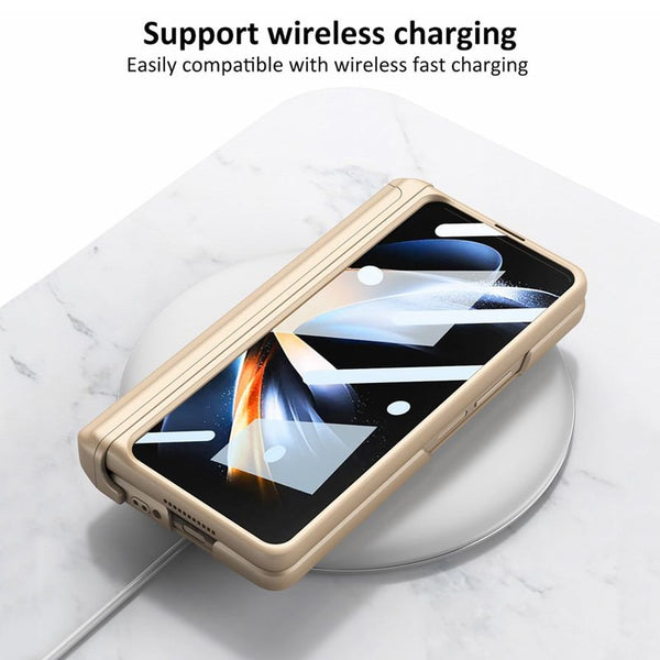New Protective Hinge Case With Pen Slide Slot For Samsung Galaxy Z Fold 3 4 Series