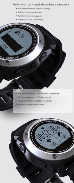 New Intelligent Heart Rate Monitor Smart Watch With GPS Tracker Air Pressure Monitor Sports Watch Phone