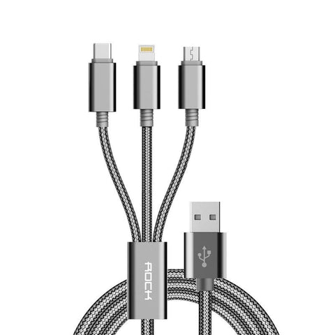 New Micro USB 3 IN 1 Deluxe USB Cable for iPhone 6 7 Android with Mobile Phone Data Sync at 1.2M Length.
