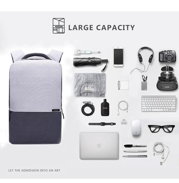 Ultra Light 16 Inch Laptop USB Anti-Theft Computer Unisex Canvas Backpack