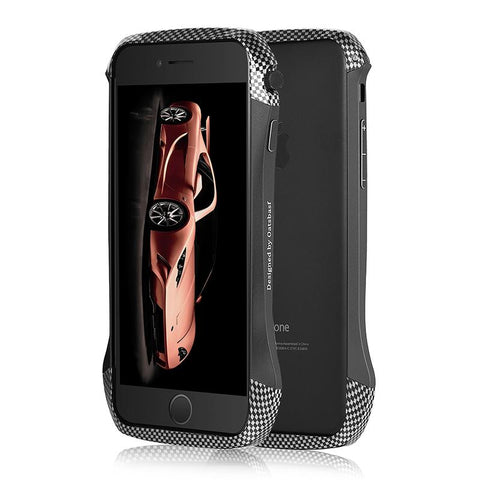 Luxury Metal Frame Case Ultra Thin Bumper Case Hybrid Carbon Fiber Shockproof Cover for iPhone 6 6S 7 7 Plus