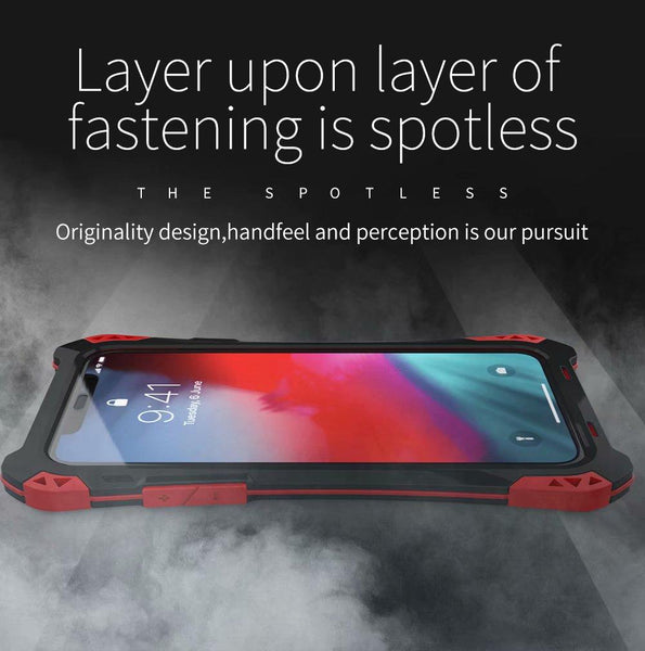 New Carbon Fiber Suited Outdoor Shockproof Alloy Case Cover for iPhone X XS XR 11 13 Pro Max Series.