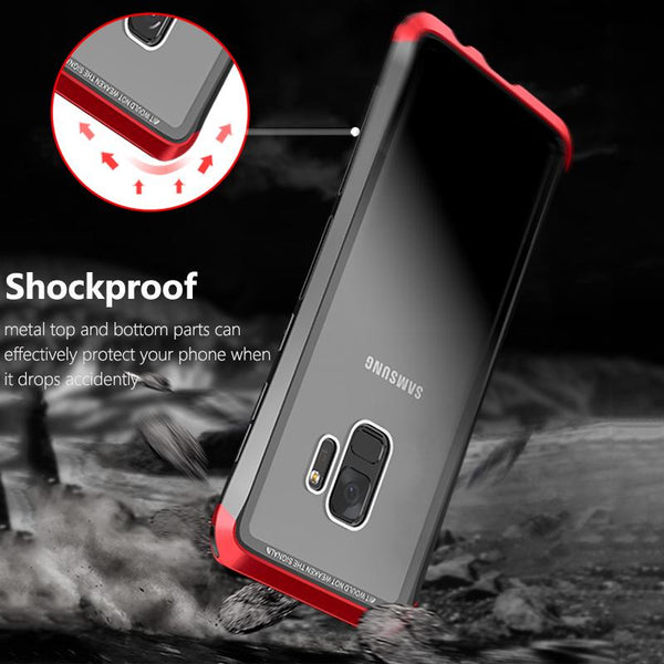 New Ultra Slim Luxury Design Metallic Frame Shell Clear Back Cover Bumper for Samsung Galaxy S9 / S9 Plus / Note 8 / Note 9