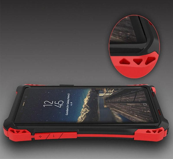 New Carbon Fiber Suited Armor Aluminum Case Outdoor Anti-Shock Cover for Samsung Galaxy S21 FE.