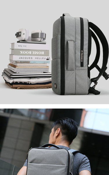 New Hybrid Huge Capacity Water-Resistant USB Design 15 Inch Laptop Backpack Short Trip Travel Bag